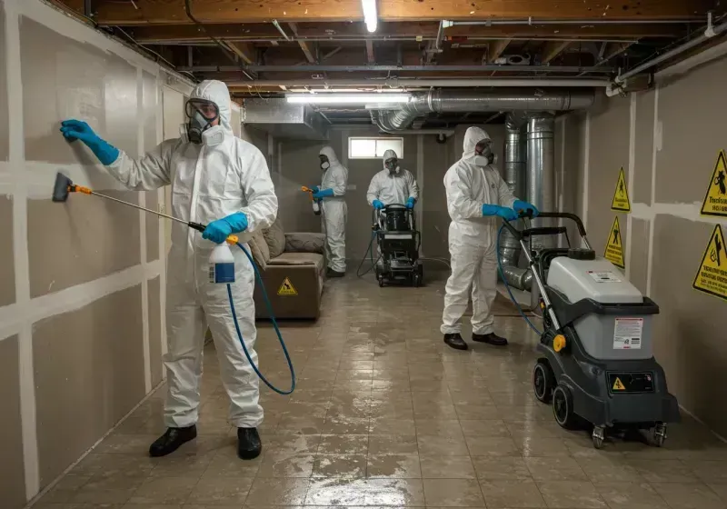 Basement Moisture Removal and Structural Drying process in Benicia, CA